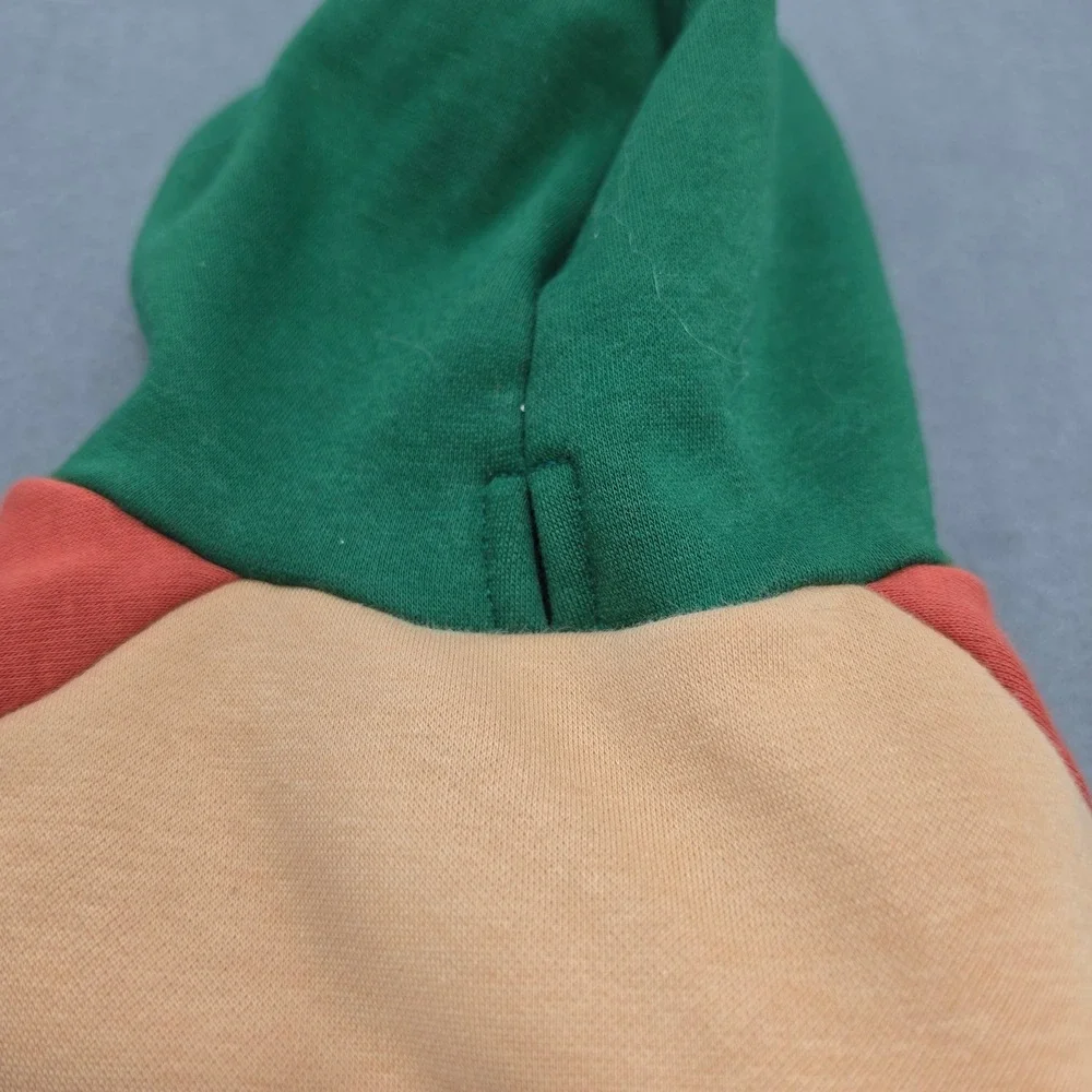 Spark Paws Dog Hoodie Colorblock Green Orange Tan Fleece Lined NWT J